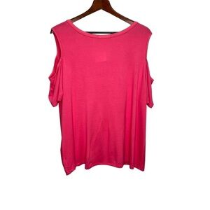 Kim & Cami Pink Cold Shoulder Tshirt Size 1X NWT